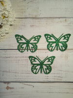 Метелик з фоамірану з глітером зелений №1