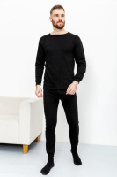 Білизна натільна чоловіча з начосом Uz Cotton 100% бавовна Узбекистан розмір 46-48 чорна, заміри в описі