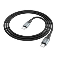 Кабель Hoco X86 silicone, Type C-Type C, 60W, Black, длина 1м, BOX