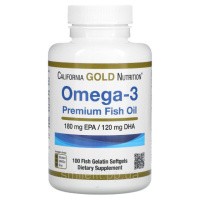 Омега-3, риб'ячий жир преміальної якості, Omega-3, Premium Fish Oil, California Gold Nutrition, 100 рибно-желатинових капсул