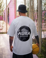 Oversize футболка з принтом Aura біла
