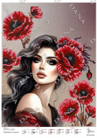 Схема під вишивку Дівчина в маках