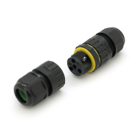 Кабельный соединитель EW-M16-2P, под кабель 7-10 мм, 2P, 17.5A, 450V, Black