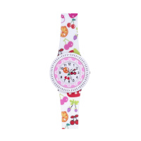 Дитячий годинник Better 009 Fruits White-Pink з силіконовим ремінцем та кварцовим механізмом