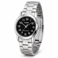Жіночий годинник Casio LTP-V001D-1B класичний на сталевому браслеті з мінеральним склом