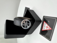 Ремінь GUESS чорний срібло