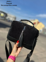 Натуральна шкіра. Чорний - два відділення на блискавці - якісний клатч-чемоданчик (0549-1)