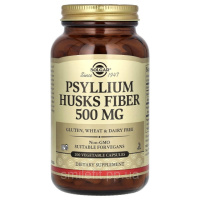 Подорожник (Псиліум), 500 мг, Psyllium Husks Fiber, Solgar, 200 вегетаріанських капсул