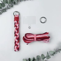 Набор макраме для вязания и плетения брелока «Косичка» для ключей цвет красный, бордовий, белый, розовый