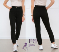 Жіночі брюки джогери «Elias» тонкі оптом | Норма | Розпродаж моделі 44, Чорний