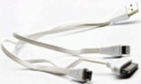 Кабель USB 3 в 1 microUSB/IPHONE4/IPHONE5 смайлик плоский si-908