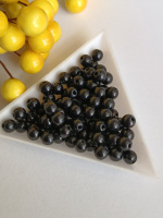 Пластиковые бусины 6 мм / черный/ 10 грам (прим.100 шт)
