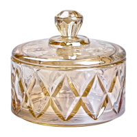 Конфетница с крышкой Ø 10 см стеклянная коричневая HP-YH-21