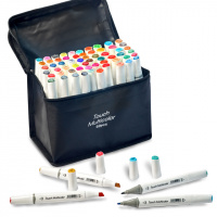 Набор скетч-маркеров 60 шт для рисования двусторонних Touch Multicolor на спиртовой основе Белый
