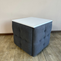 Пуф-трансформер 5в1 Остин-4 со столиком велюр серый/белая аляска 7-3-9005