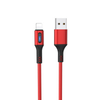 Кабель Hoco U79 с индикатором USB to Lightning 1.2m red
