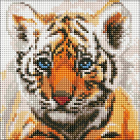 Алмазна мозаїка без підрамника - Маленьке тигреня Идейка 20х20 см (AMC7791)