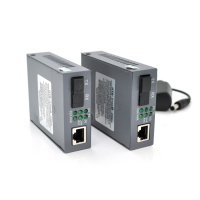 Медиаконвертер пара NetLink A+B (IC+113), 1310+1550 WDM одноволоконный Full/Half duplex , SC 25km (0 +70°C),+ б.п. 5V1A, !!ПАРА в КОРОБКЕ + переходник