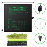 Теплый коврик для рассады с термостатом и регулировкой температуры, влагозащита, 50x52см 40Вт