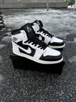 Кроссовки высокие Nike Air Jordan 1 (white / black)