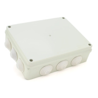Коробка распределительная наружная PIPO Р110 255х200х80мм; IP55; пластик; (РР) 12 гермовводов; белая; Q11