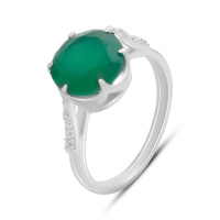Серебряное кольцо CatalogSilver с натуральным агатом 3.664ct, вес изделия 3,55 гр (2189732) 18 размер