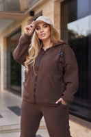 Жіночий спортивний костюм з нашивками «Walker» оптом | Батал Шоколадний, 50-52