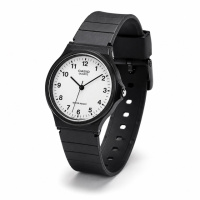Чоловічий годинник Casio MQ-24-7B класичний з полімерним ремінцем та білим циферблатом