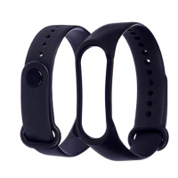 Ремешок силиконовый для Xiaomi Mi Band 3/ 4  01 чёрный