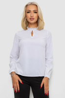 Блуза однотонна, колір білий, 230R232-1