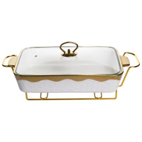 Мармітниця порцелянова 2 л на підставці з підігрівом 40х22.5х15.5 см HNG-112-15