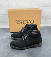 Черевики зимові з натуральної замші та набивного хутра чорні