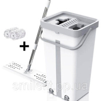 Швабра середня з відром комплект Scratch Cleaning Easy Mop з автоматичним віджиманням та складною ручкою