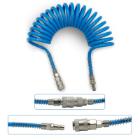 Шланг спиральный быстросъёмный L=5м 6,5x10мм полиуретановый AIRKRAFT AHC46-E