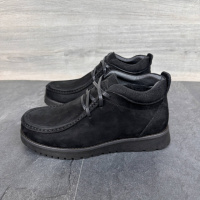 Черевики зимові з натурального нубуку та набивна шерсть чорні