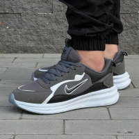 Кросівки Nike матеріал текстиль/замш колір сірий, білий