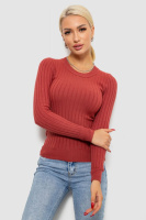 Водолазка жіноча в рубчик, колір темно-кораловий, 204R9031