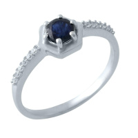Срібне кільце SilverBreeze з натуральним сапфіром 0.733ct (1971093) 17 розмір
