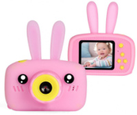 Цифровий дитячий фотоапарат Children fun Camera Зайчик дитяча фото-відеокамера Pink