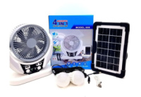 Портативный настольный вентилятор FAN-606 4в1 с солнечной панелью компактный