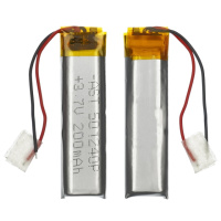 Аккумулятор 501240P универсальный с контроллером, 5,3 х 10.6 х 40 мм (200 mAh)/ для кейсов наушников, Bluetooth гарнитур, MP3 плееров