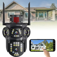 Камера відеоспостереження з WiFi та 4G на 2 об'єктиви 4+4Мп  3L-V30-4G XYS-A48-LD Чорна