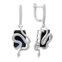 Серебряные серьги CatalogSilver с сапфиром nano 11.808ct (2182467)