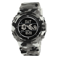 Чоловічий спортивний годинник Skmei 2400CMGY Camo Grey з електронним циферблатом та камуфляжним дизайном