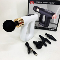 Ударный Перкуссионный массажер для тела и мышц Массажный пистолет EM HB-007 аккумуляторный белый