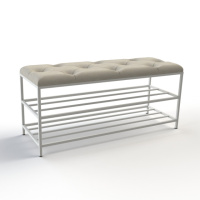 Банкетка для обуви Женева-1 100см велюр бежевый 3-0-9003