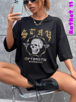 Жіноча чорна футболка з ДТФ | 59-082