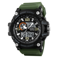 Чоловічий тактичний годинник Skmei 1283 Black-Military з комбінованим циферблатом та підсвічуванням