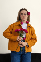 Замшевий бомбер Lava,гірчичний