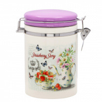 Банка керамическая с замком 850 мл «Клубничная история» ZF 6262 SS